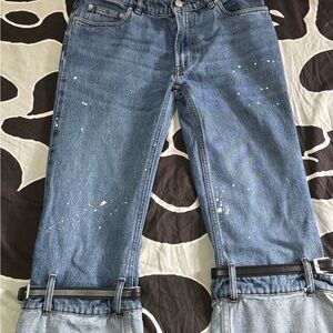 Coperni Hybrid Blue Mid Rise Straight Leg Jean Like New